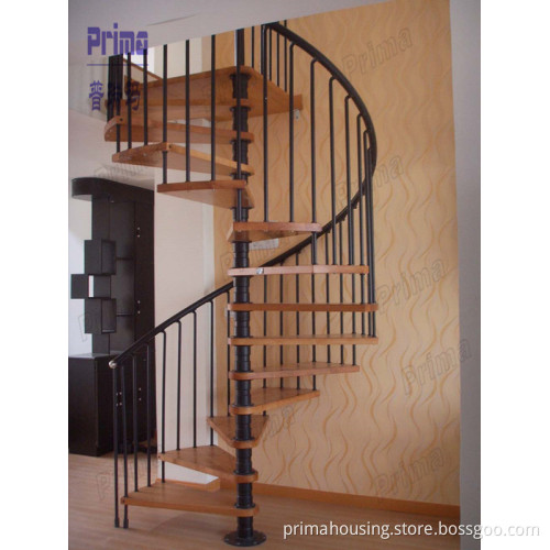 Wood Treadboard Stairs Arcuate Staircase Solid Wood Staircase Pr-S50
